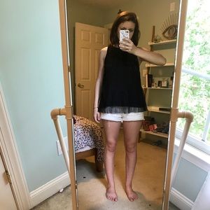 Black Pleated Tank Top